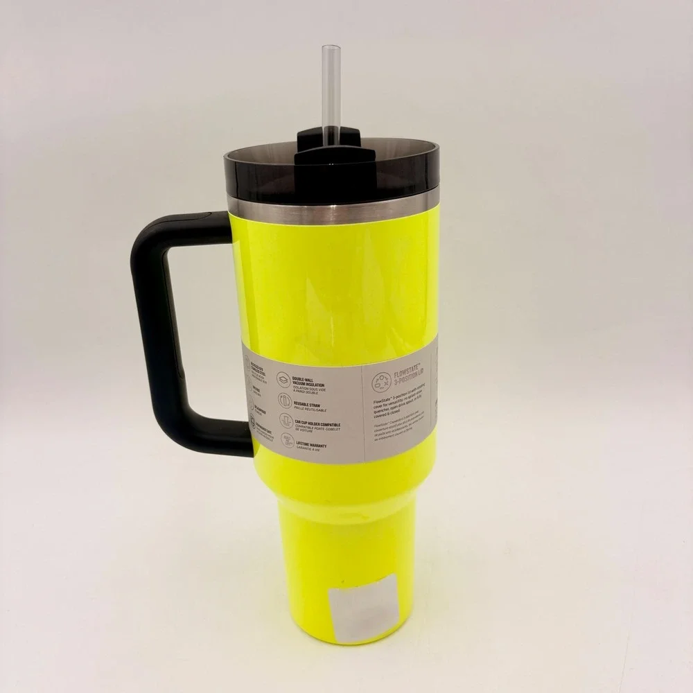 Stanley Quencher H2.0 FlowState Tumbler 40oz Electric Yellow Neon Stainless - Picture 3 of 3